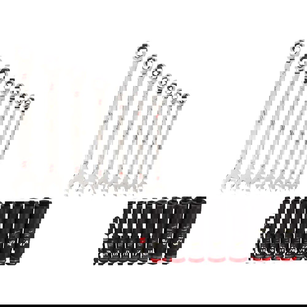 Wrench Sets; Tool Type: Ratcheting Combination Wrench Set ; Set Type: Ratcheting Combination Wrench ; System Of Measurement: Inch ; Size Range: 3/8 in - 3/4 in ; Container Type: Storage Rack